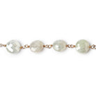 5-8mm Mystic Prehnite Faceted Coins on Vermeil Chain - Beadsofcambay.com