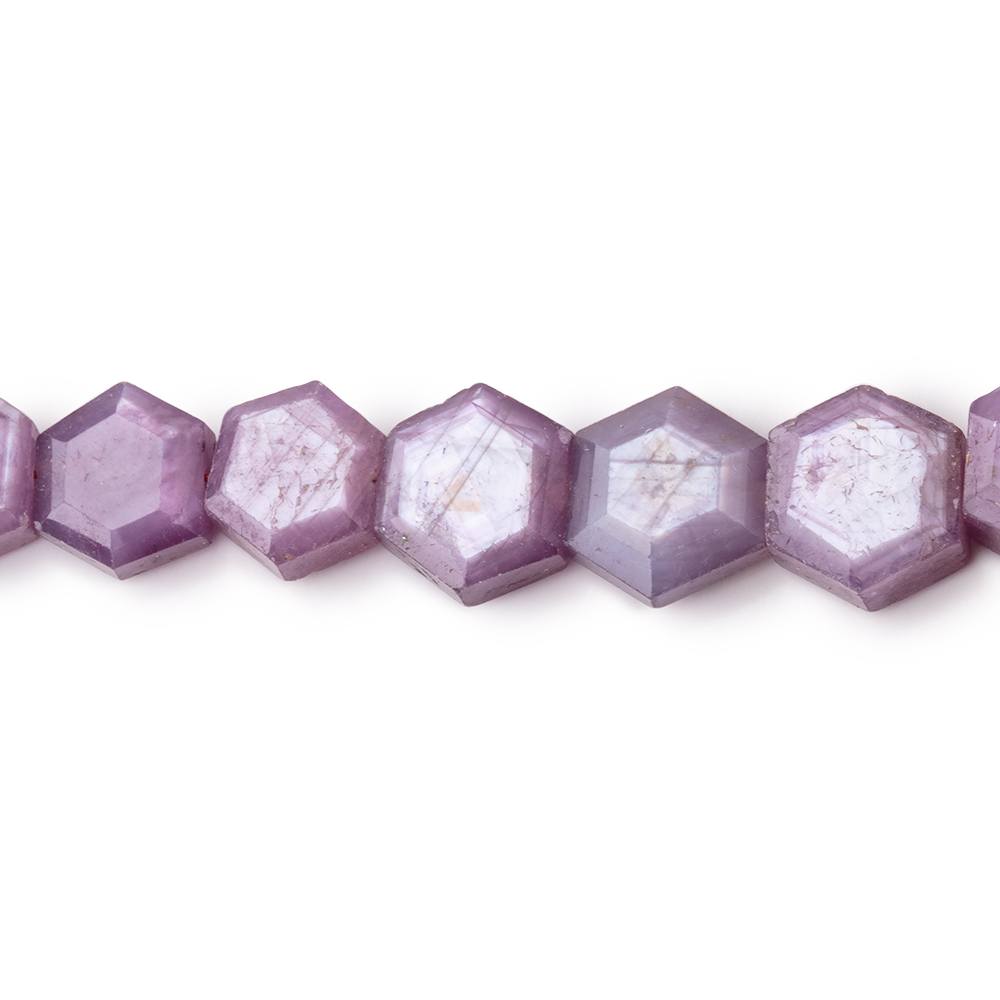 5-8mm Natural Star Ruby Bevel Faceted Hexagonal Beads 17 inch 69 pieces AA - Beadsofcambay.com
