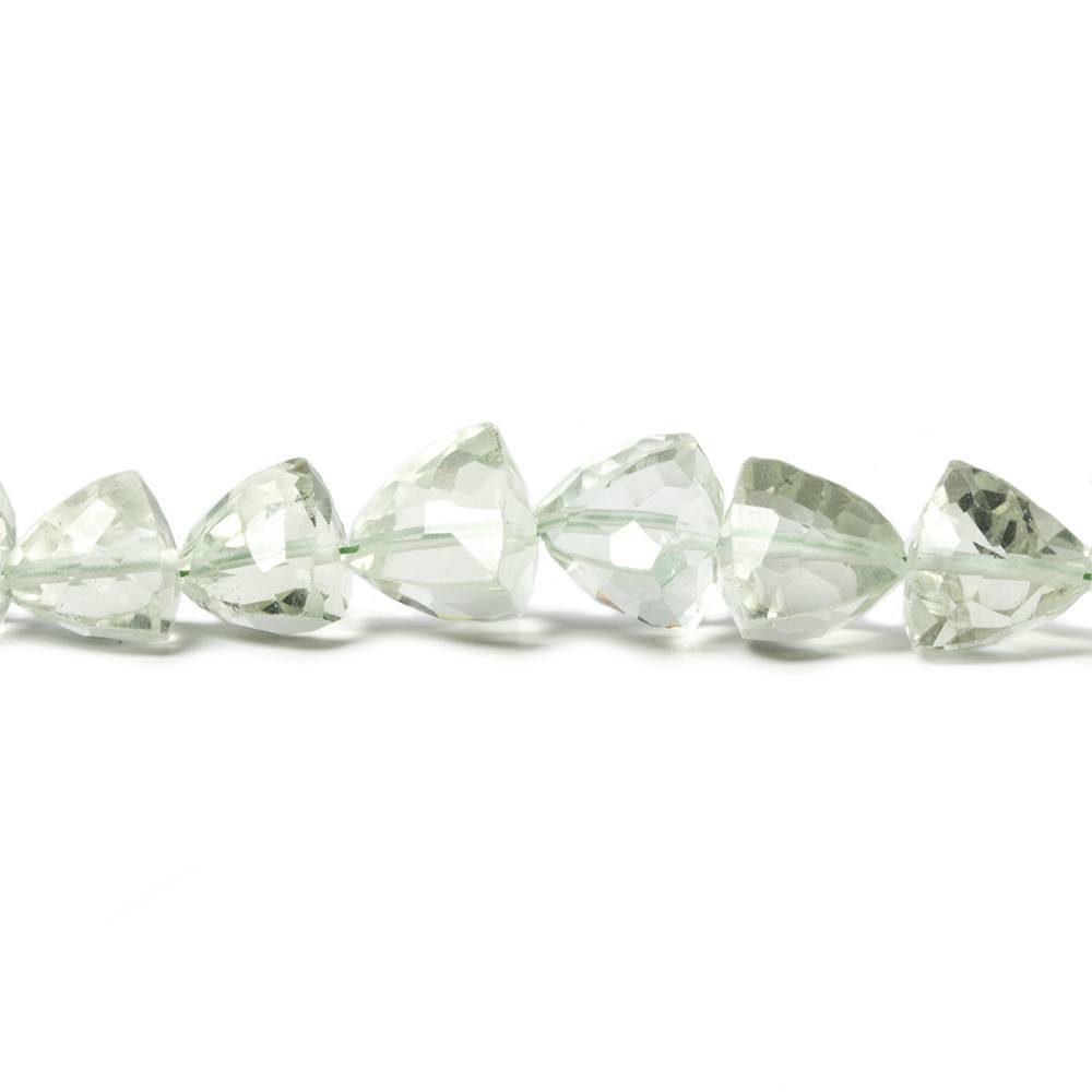5-8mm Prasiolite Beads Straight Drilled Trillion 62 pieces - Beadsofcambay.com