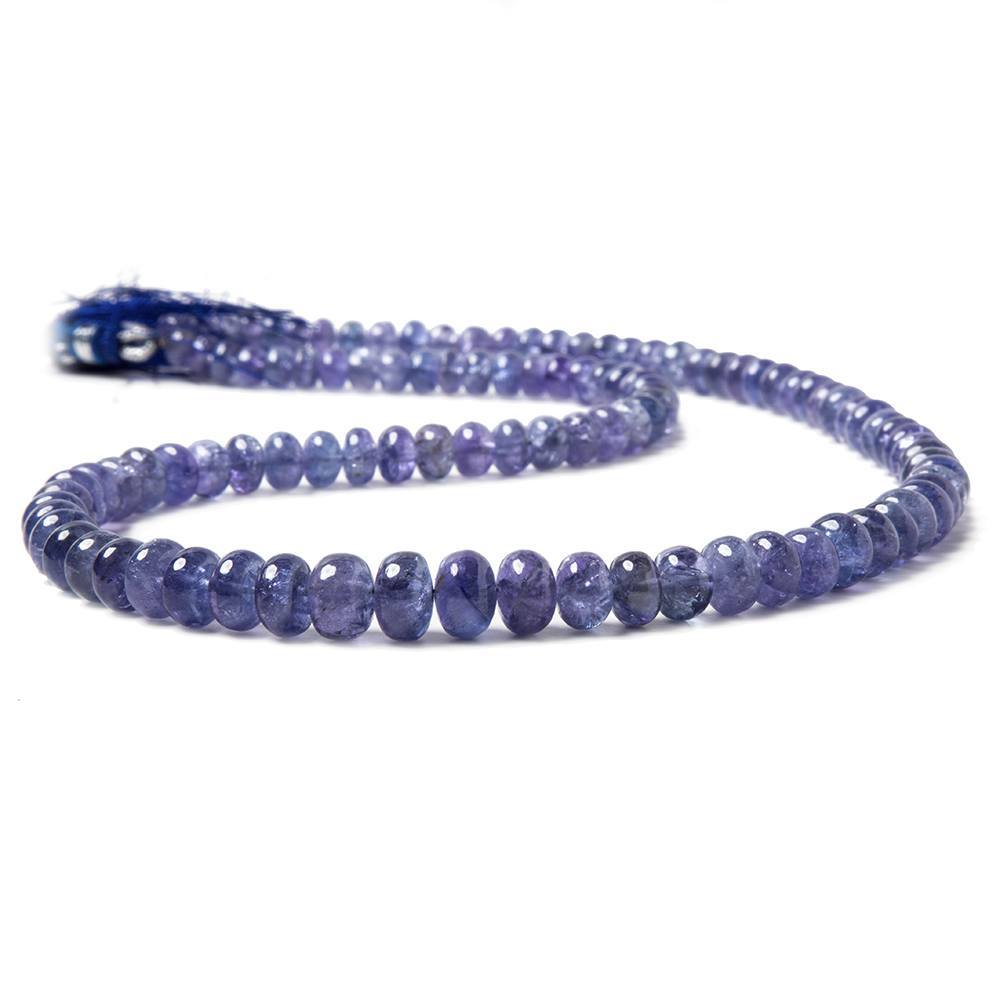 5-8mm Tanzanite Beads Plain Rondelle 18 inch 107 pieces - Beadsofcambay.com