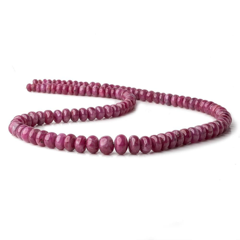 5-9.5mm Burmese Ruby plain rondelle beads 18 inch 105 pieces AA - Beadsofcambay.com