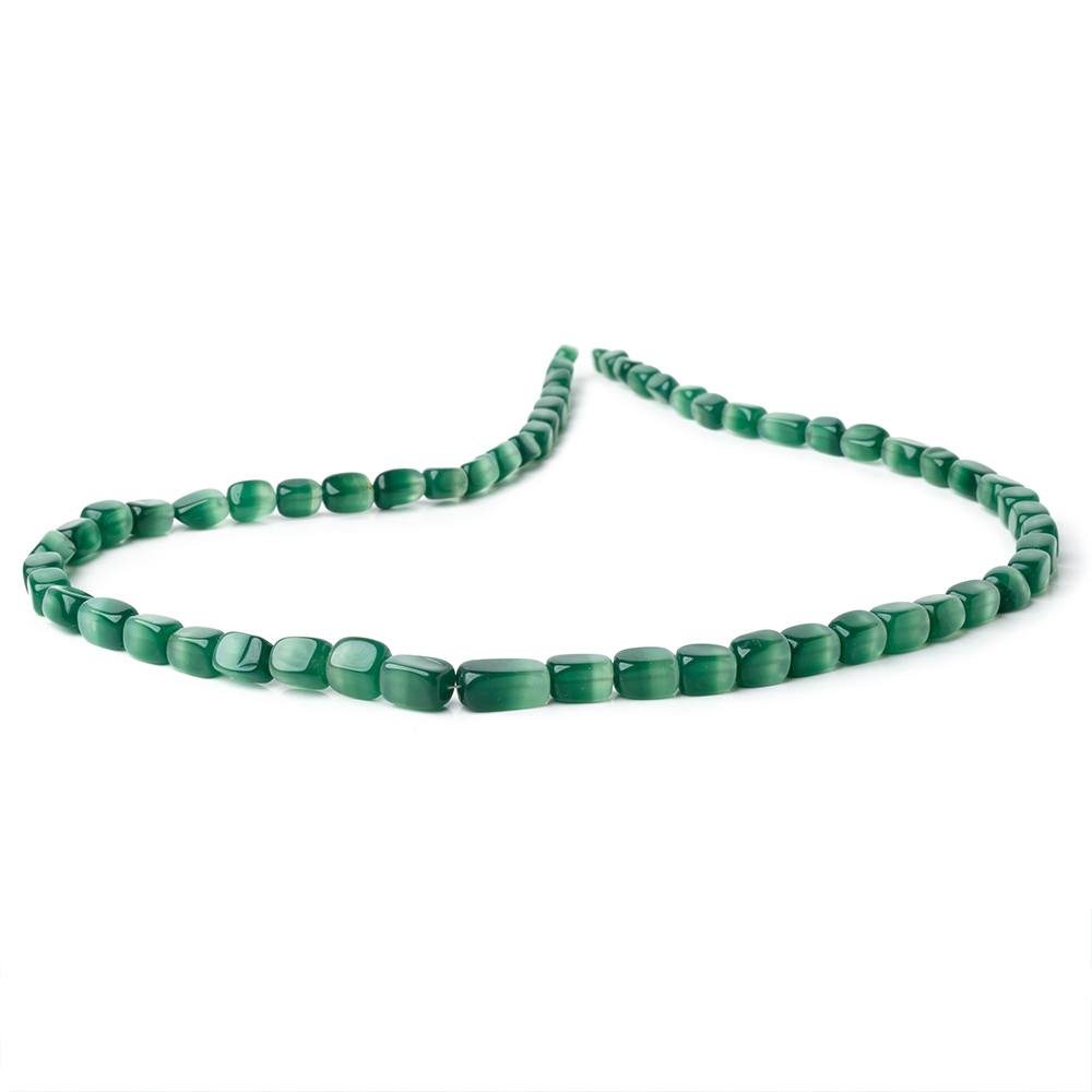 5-9.5mm Natural Bi-Color Green Chalcedony Plain Rectangles 18 inch 60 Beads AA - Beadsofcambay.com