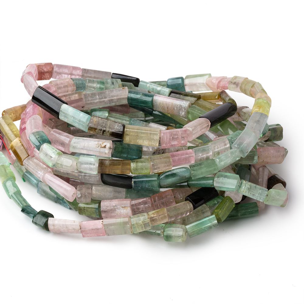 5-9mm Afghani Tourmaline Natural Crystal Tubes 16 inch 37 Beads AA - Beadsofcambay.com