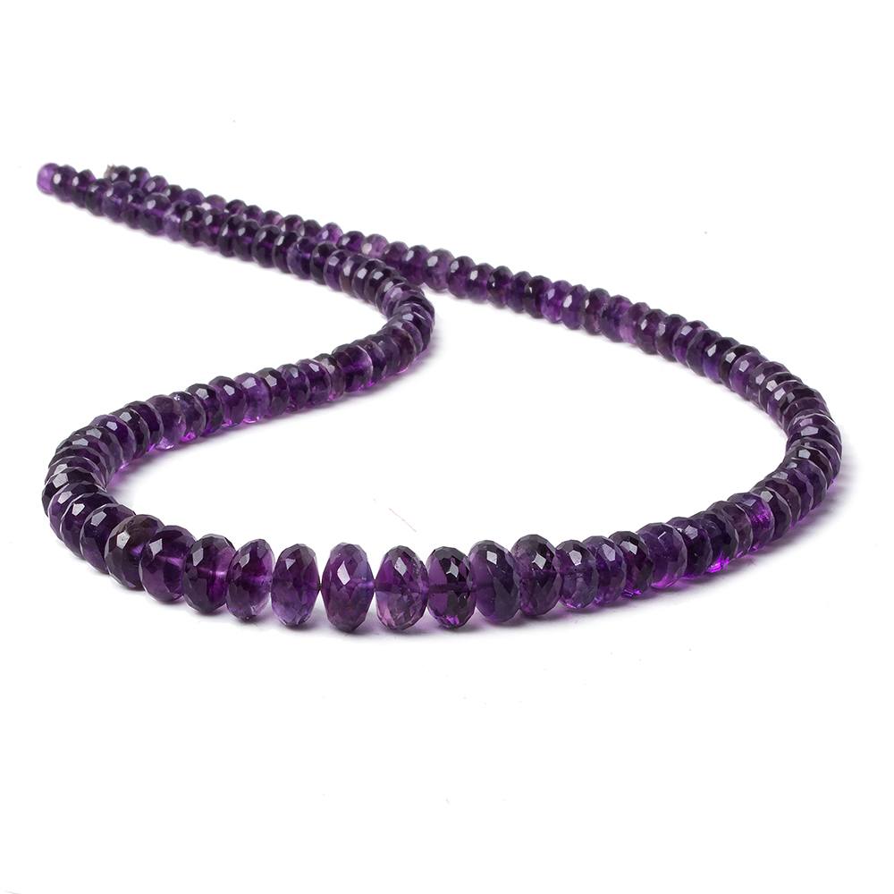 5-9mm Amethyst faceted rondelle beads 16 inch 112 pieces AA - Beadsofcambay.com