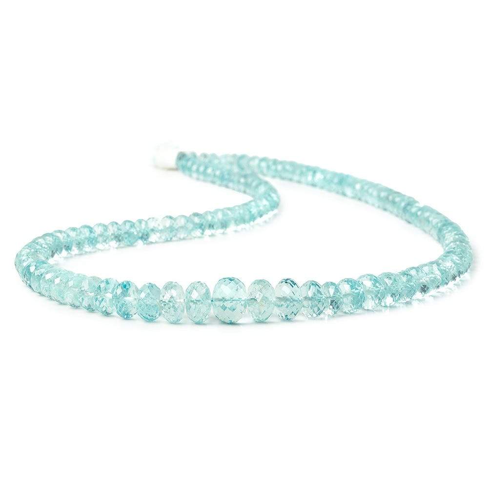 5-9mm Aquamarine Faceted Rondelle 16 inch 113 pieces AAA - Beadsofcambay.com