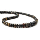 5-9mm Black Ethiopian Opal Plain Rondelle Beads 17.5 inch 130 pieces - Beadsofcambay.com