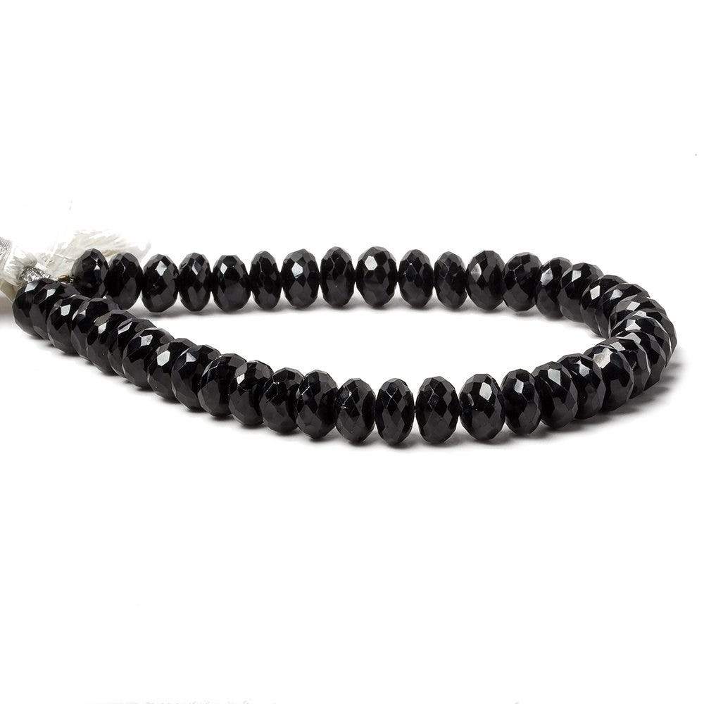 5-9mm Black Spinel Faceted Rondelle Beads 16 inch 108 pieces - Beadsofcambay.com