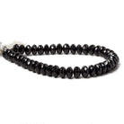 5-9mm Black Spinel Faceted Rondelle Beads 16 inch 108 pieces - Beadsofcambay.com