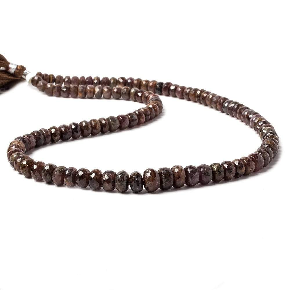 5-9mm Chocolate Brown Sapphire faceted rondelles 18 inch 110 beads - Beadsofcambay.com