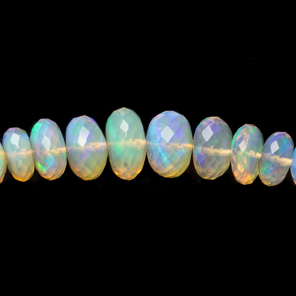 5-9mm Golden Ethiopian Opal faceted rondelle beads 16 inch 132 pieces - Beadsofcambay.com