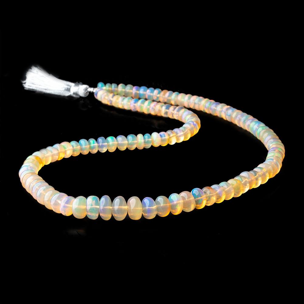 5-9mm Golden Ethiopian Opal Plain Rondelle Beads 16 inch 115 pieces AA - Beadsofcambay.com