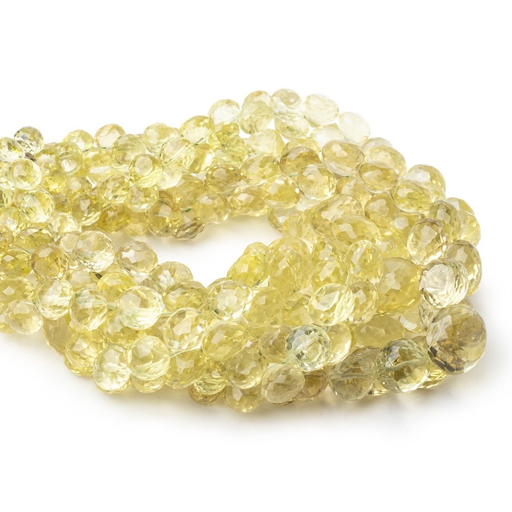 5-9mm Lemon Quartz Faceted Candy Kiss Beads 7.5 inch 60 pieces - Beadsofcambay.com