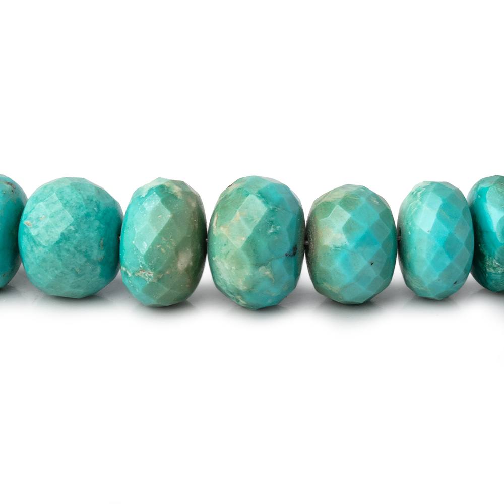 5-9mm Mongolian Turquoise faceted rondelle beads 18 inch 90 pieces AA - Beadsofcambay.com