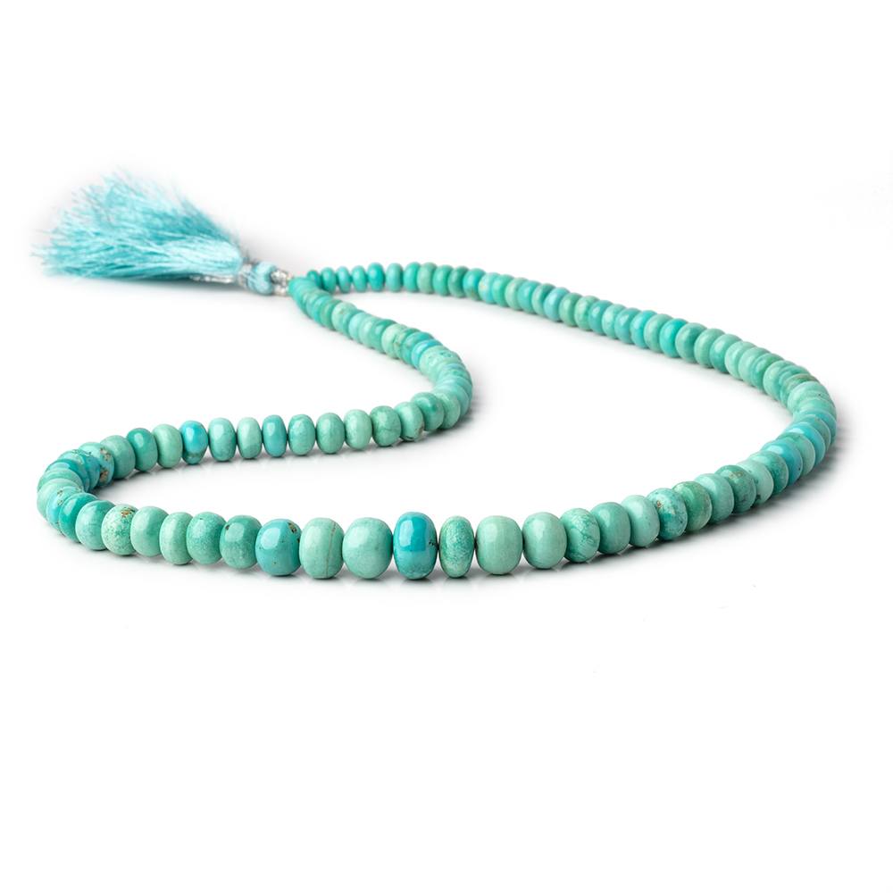 5-9mm Mongolian Turquoise plain rondelle beads 18 inch 100 pieces AA - Beadsofcambay.com