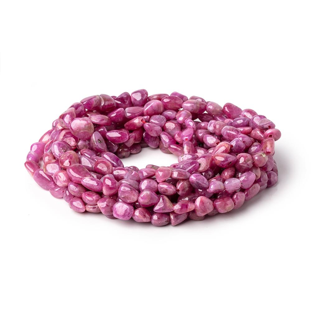 5-9mm Ruby Plain Nugget Beads 16 inch 57 pieces - Beadsofcambay.com