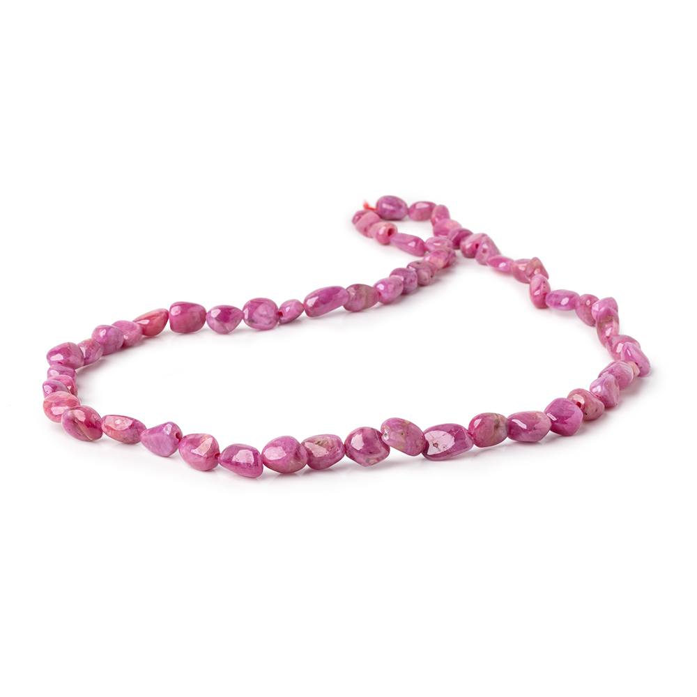 5-9mm Ruby Plain Nugget Beads 16 inch 57 pieces - Beadsofcambay.com