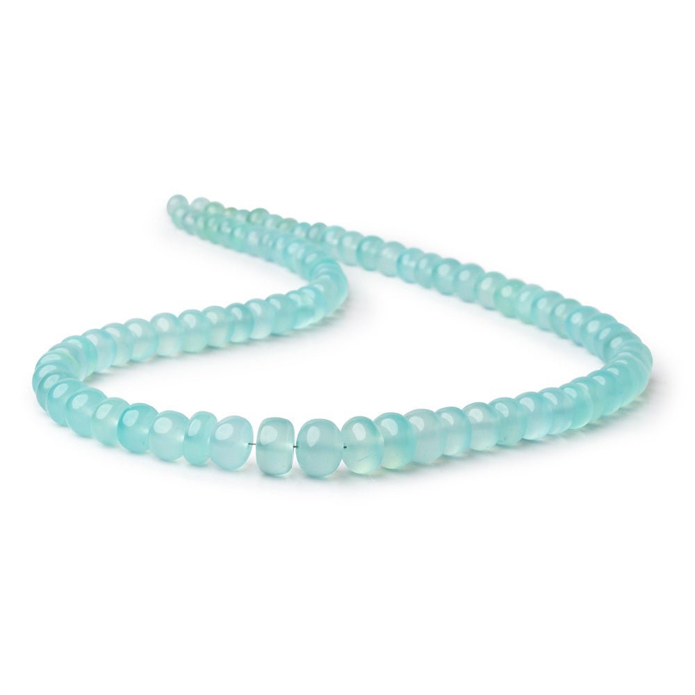 5-9mm Seafoam Blue Chalcedony Plain Rondelle Beads 16 inch 93 pieces - Beadsofcambay.com