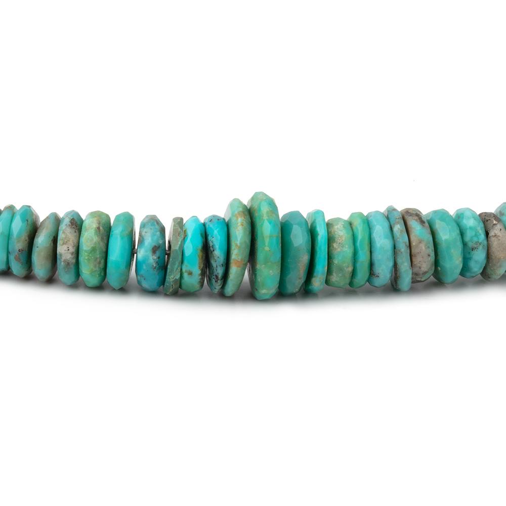 5-9mm Sleeping Beauty Turquoise Faceted Heshi Beads 16 inch 240 pieces AA - Beadsofcambay.com