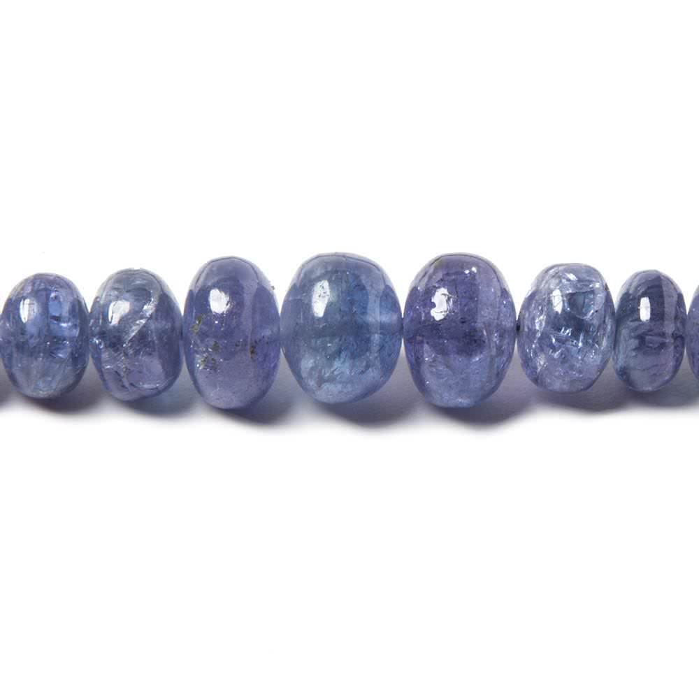5-9mm Tanzanite Beads Plain Rondelle, A Grade 16 inch 102 pieces - Beadsofcambay.com