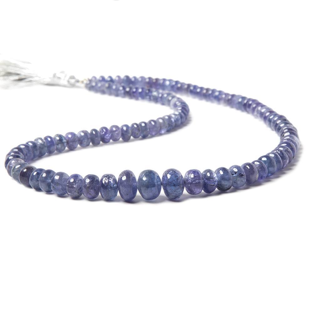 5-9mm Tanzanite Beads Plain Rondelle, A Grade 16 inch 102 pieces - Beadsofcambay.com