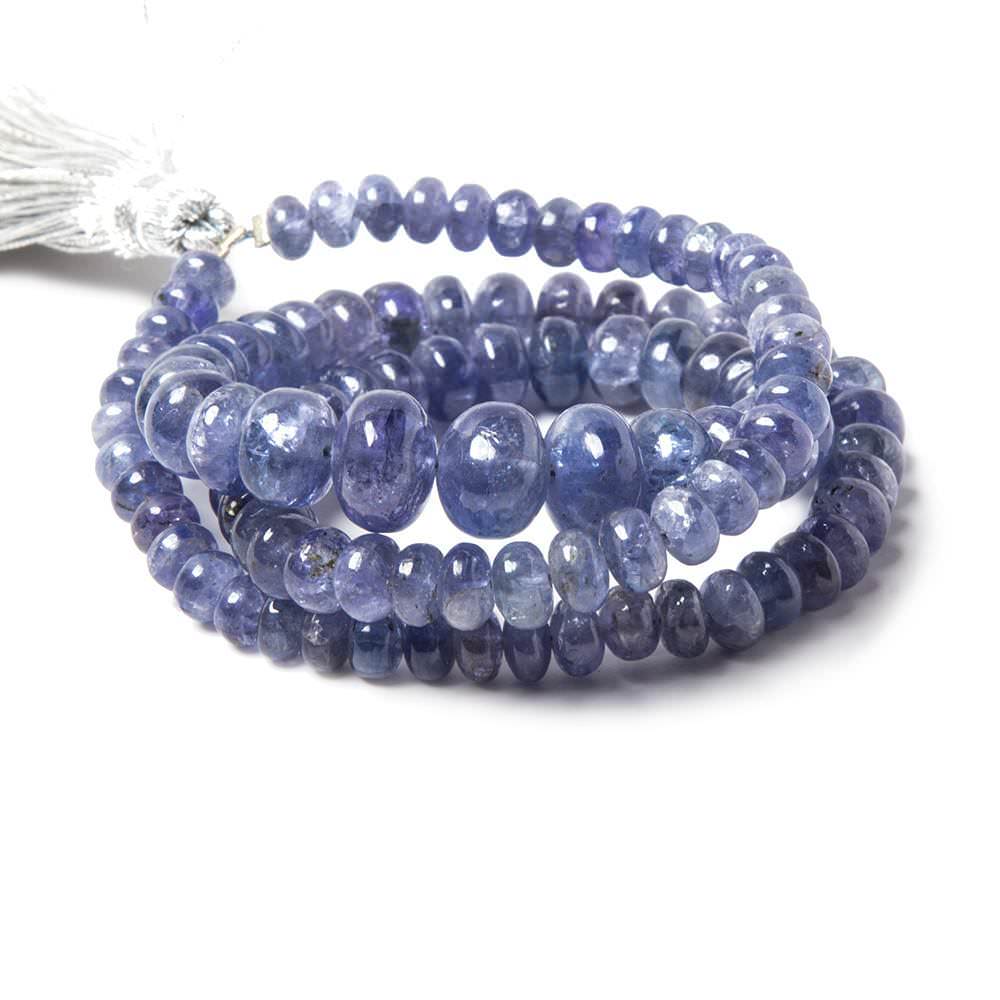 5-9mm Tanzanite Beads Plain Rondelle, A Grade 16 inch 102 pieces - Beadsofcambay.com