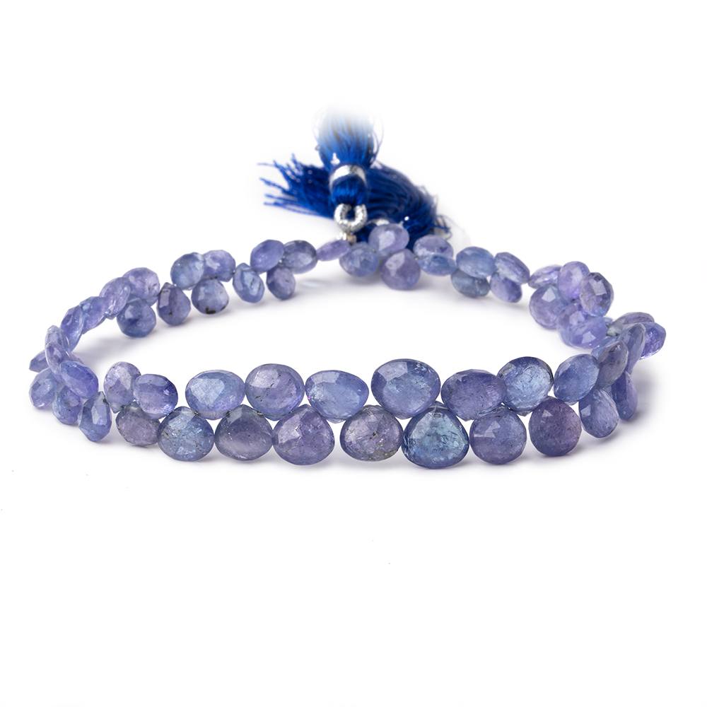 5-9mm Tanzanite Faceted Heart Beads 9 inch 62 pieces - Beadsofcambay.com
