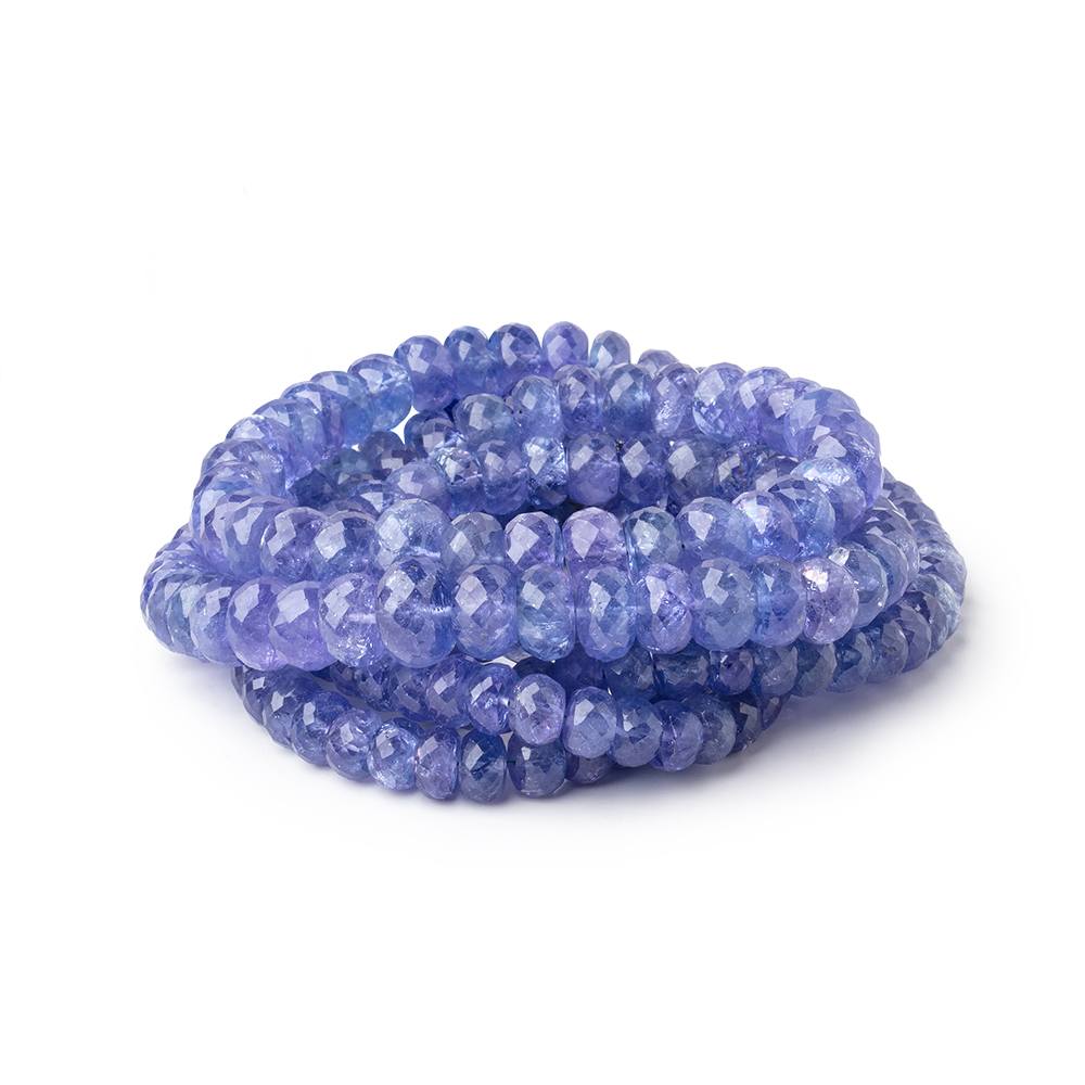 5-9mm Tanzanite Faceted Rondelle Beads 16 inch 105 pieces AA - Beadsofcambay.com