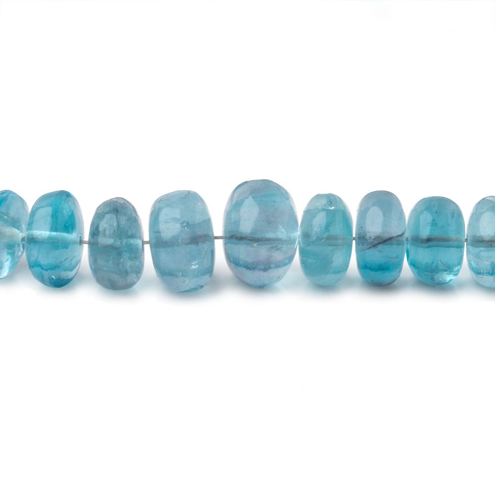 5-9mm Teal Fluorite Plain Rondelle Beads 18 inch 127 pieces AA - Beadsofcambay.com