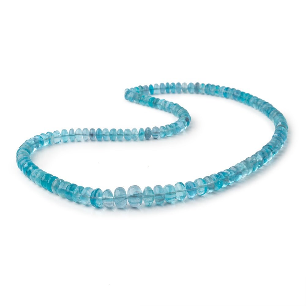 5-9mm Teal Fluorite Plain Rondelle Beads 18 inch 127 pieces AA - Beadsofcambay.com