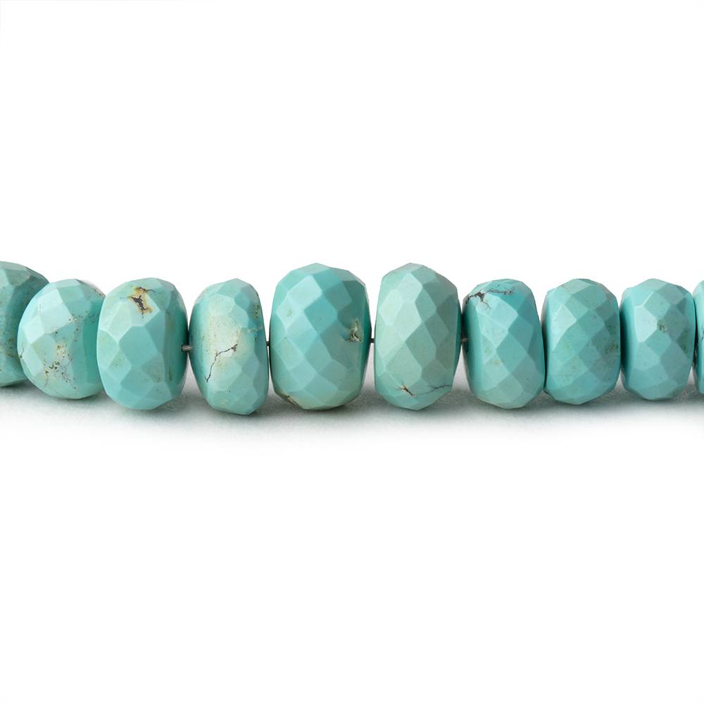 5-9mm Turquoise Faceted Rondelle beads 16 inch 109 pieces - Beadsofcambay.com
