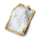50x35mm Gold Leafed White Drusy Freeform Pendant 1 piece - Beadsofcambay.com