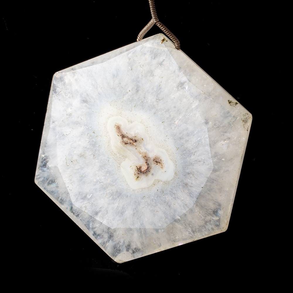 50x46mm Stalactite Solar Quartz Faceted Hexagon Focal Bead 1 piece AAA - Beadsofcambay.com