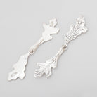 52x11mm Antiqued Sterling Silver Hook & Eye Clasp Oak Leaves 1 piece - Beadsofcambay.com