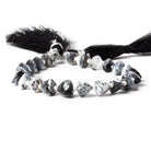 5.3x5-6.3x6mm Dendritic Opal Straight Drilled Faceted Trillion 7 inch 24 beads - Beadsofcambay.com