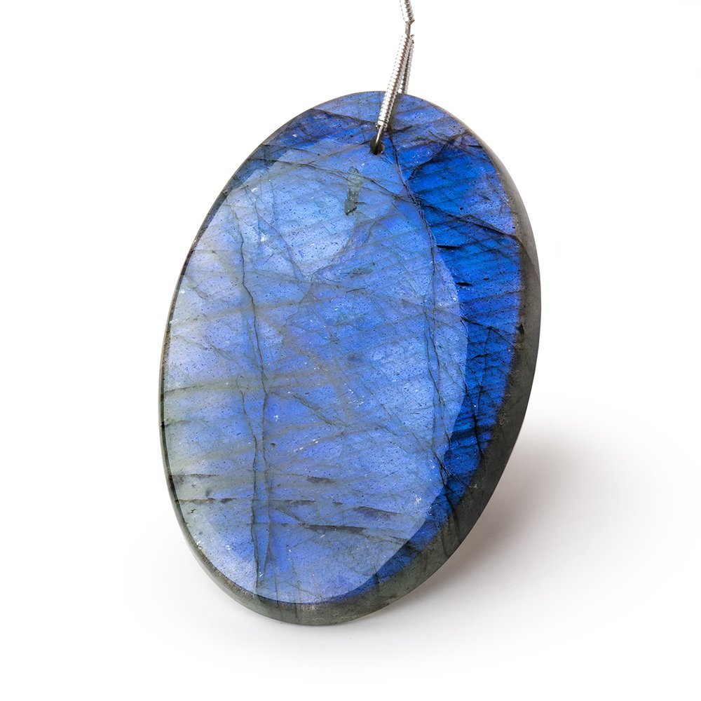 54x37x7mm Labradorite Plain Oval Pendant 1 AAA Focal - Beadsofcambay.com