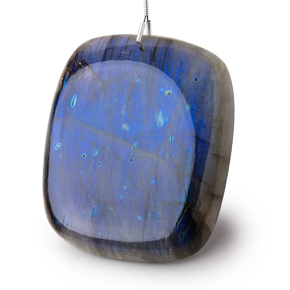 54x46x8mm Labradorite Plain Cushion Pendant 1 AAA Focal - Beadsofcambay.com