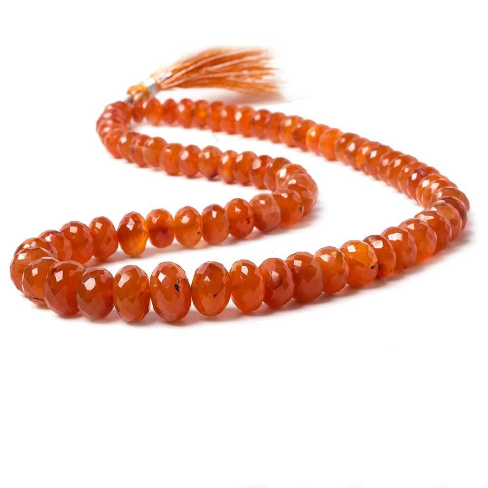 5.5-11mm Carnelian Faceted Rondelles Beads 16 inch 75 pieces - Beadsofcambay.com
