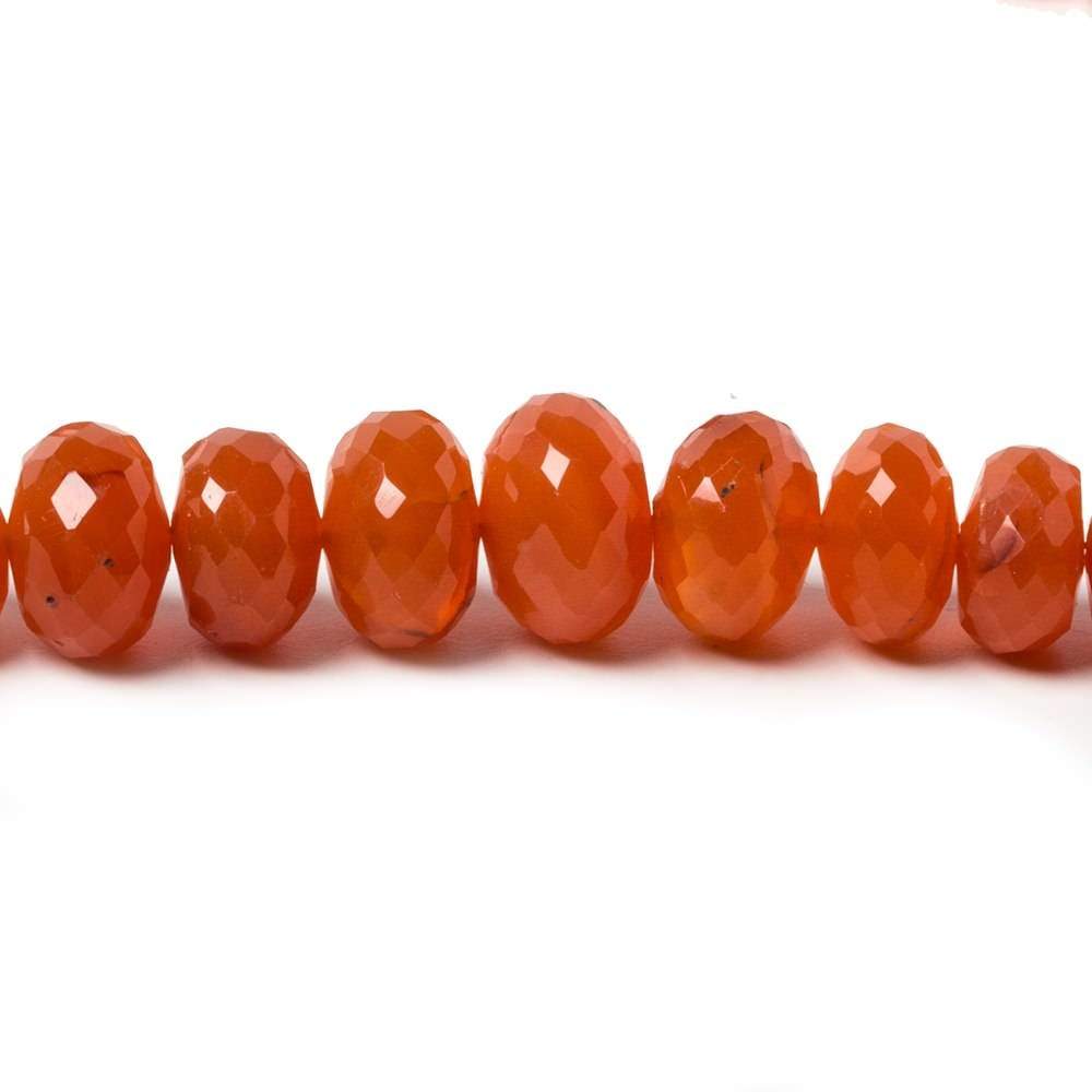 5.5-11mm Carnelian Faceted Rondelles Beads 16 inch 75 pieces - Beadsofcambay.com