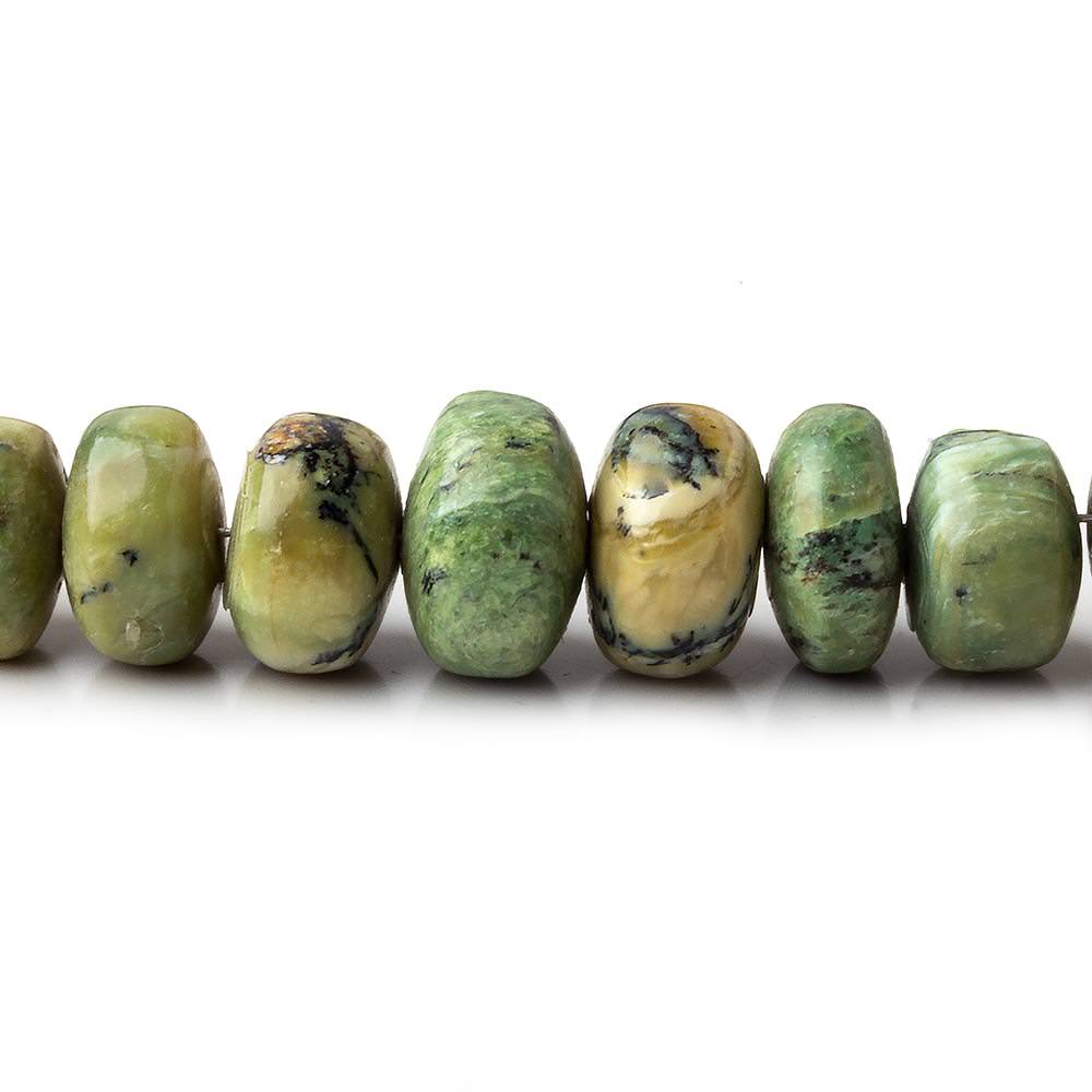 5.5-11mm Green Opal plain rondelle beads 18 inch 90 pieces - Beadsofcambay.com