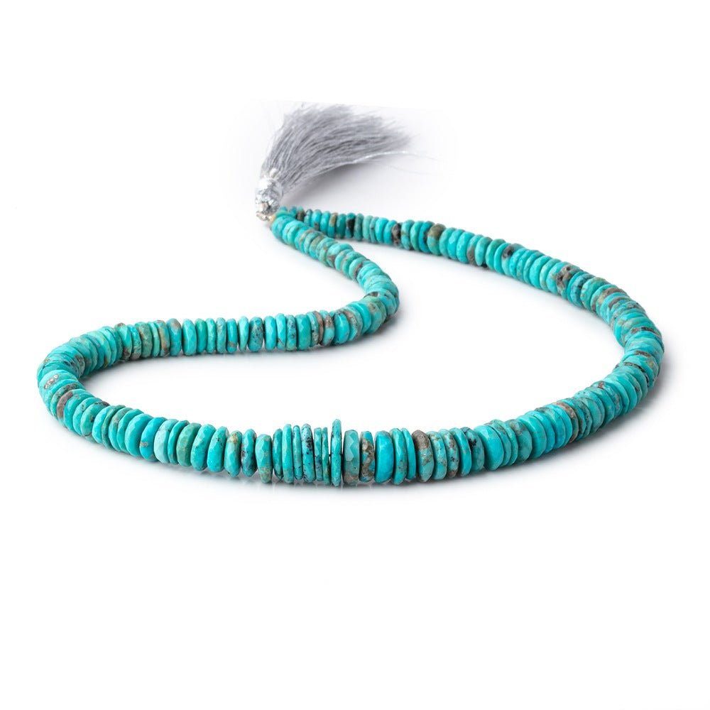 5.5-12.5mm Sleeping Beauty Turquoise Faceted Heshi Beads 16 inch 187 pieces AA - Beadsofcambay.com
