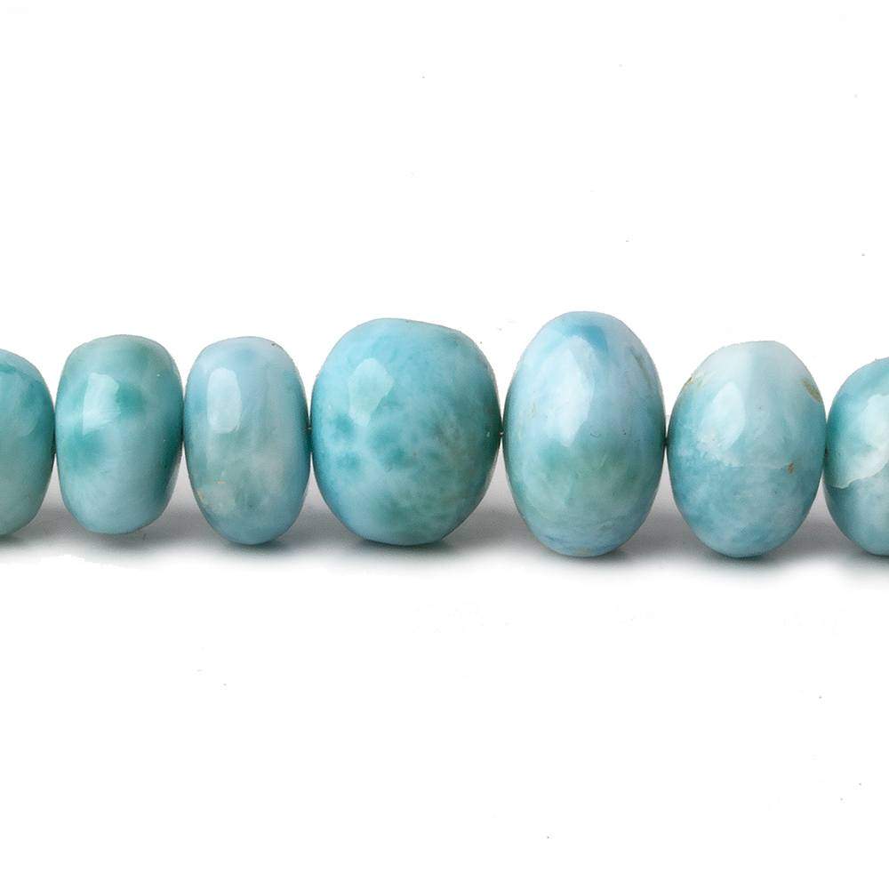 5.5-12mm Larimar plain rondelles 18 inch 105 beads AAA - Beadsofcambay.com