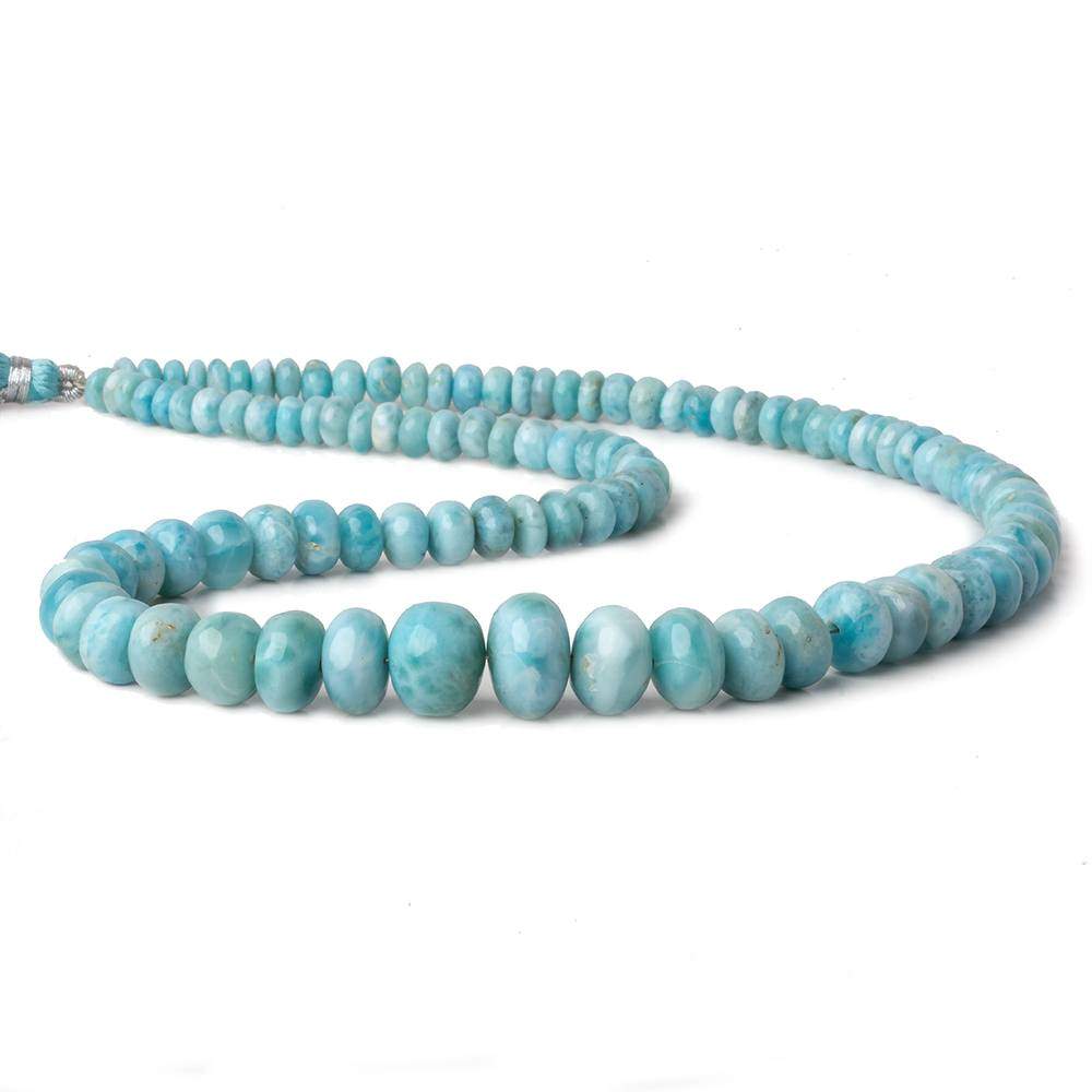 5.5-12mm Larimar plain rondelles 18 inch 105 beads AAA - Beadsofcambay.com