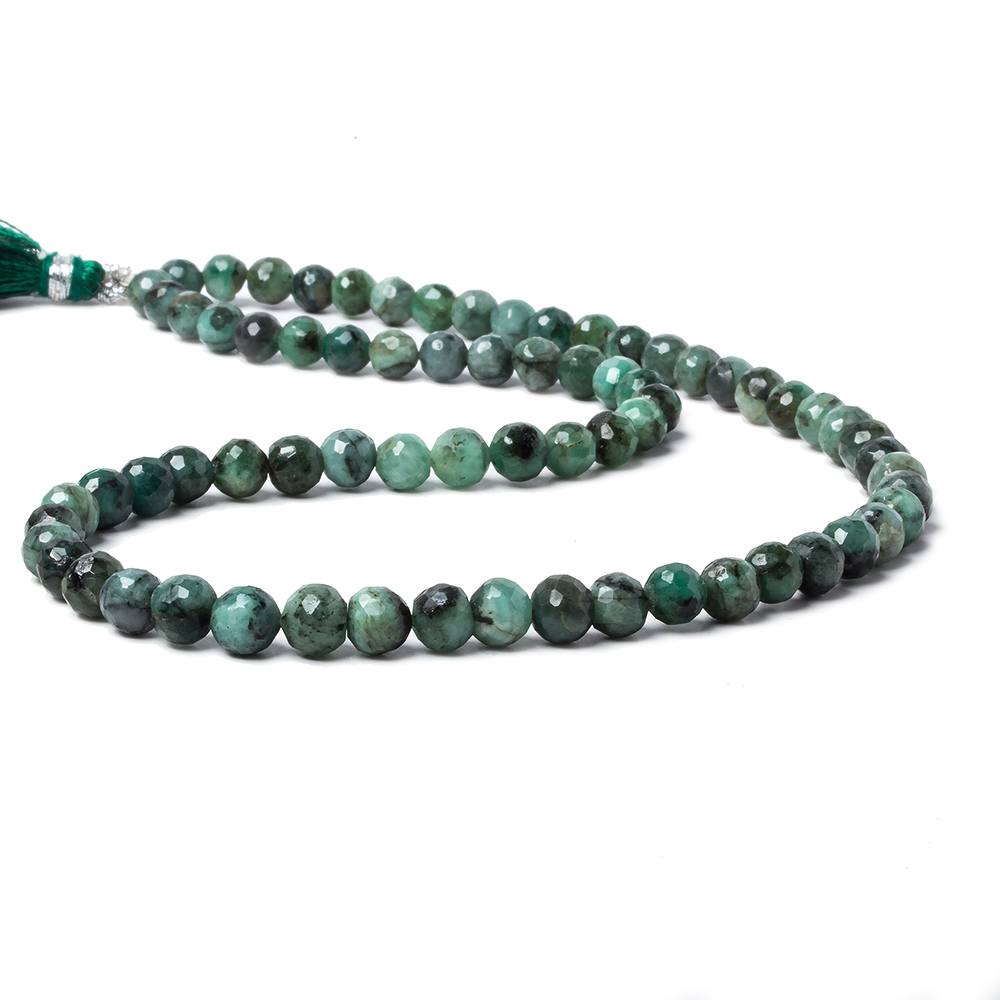 5.5-6.5mm Brazilian Emerald Faceted Round Beads 15 inch 71 pieces - Beadsofcambay.com