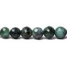 5.5-6.5mm Brazilian Emerald Faceted Round Beads 15 inch 71 pieces - Beadsofcambay.com