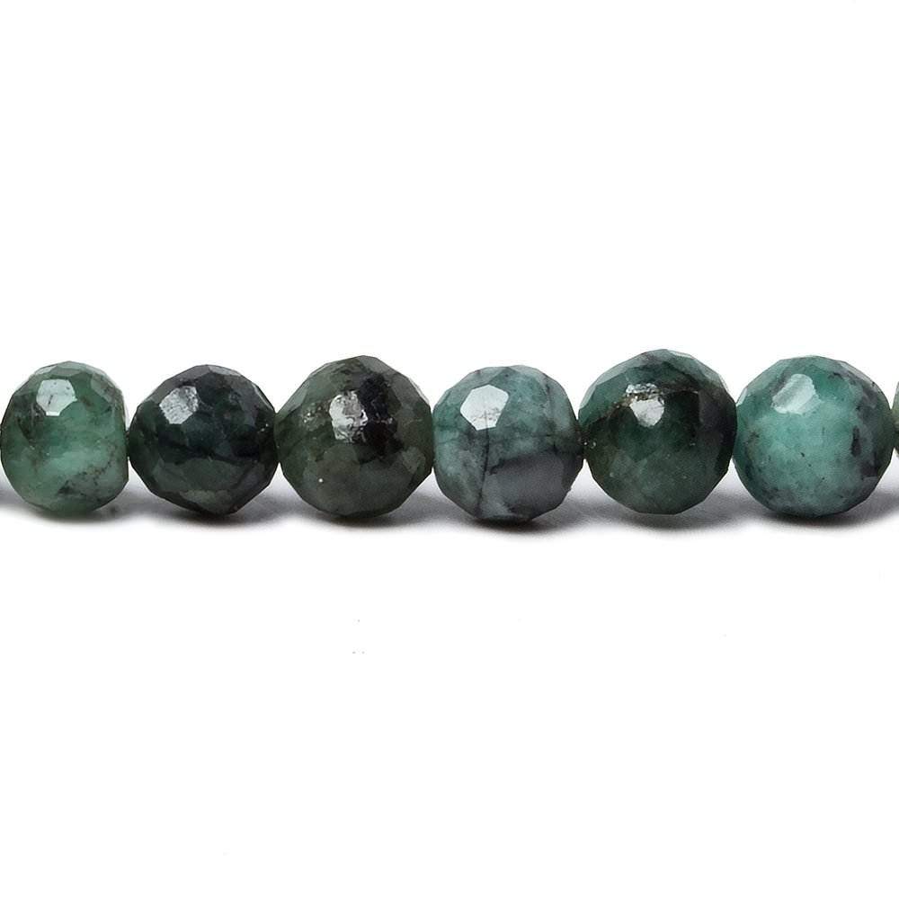 5.5-6.5mm Brazilian Emerald Faceted Round Beads 15 inch 71 pieces - Beadsofcambay.com
