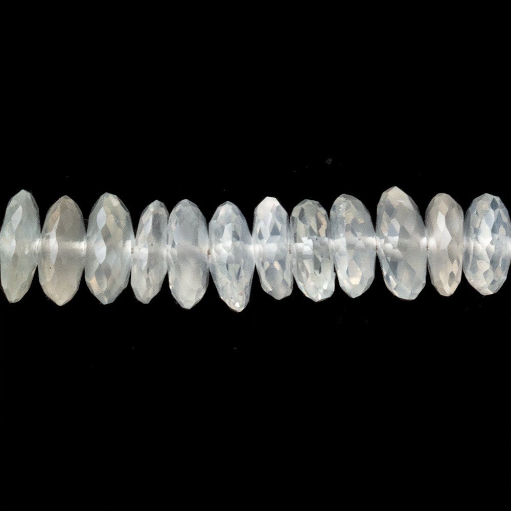 5.5-6.5mm Ceylon Moonstone German Faceted Rondelle Beads 13 inch 130 pieces - Beadsofcambay.com