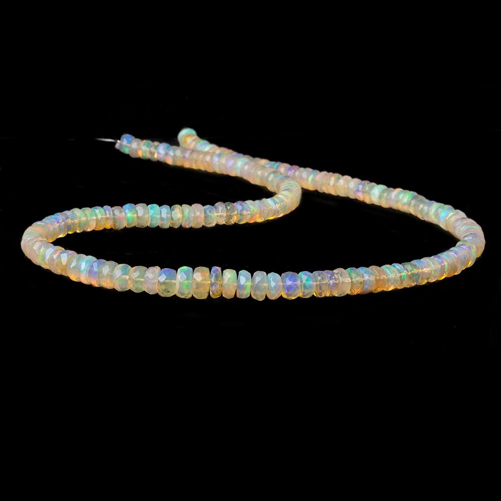 5.5-7mm Golden Ethiopian Opal Faceted Rondelles 18 inch 140 beads AAA - Beadsofcambay.com