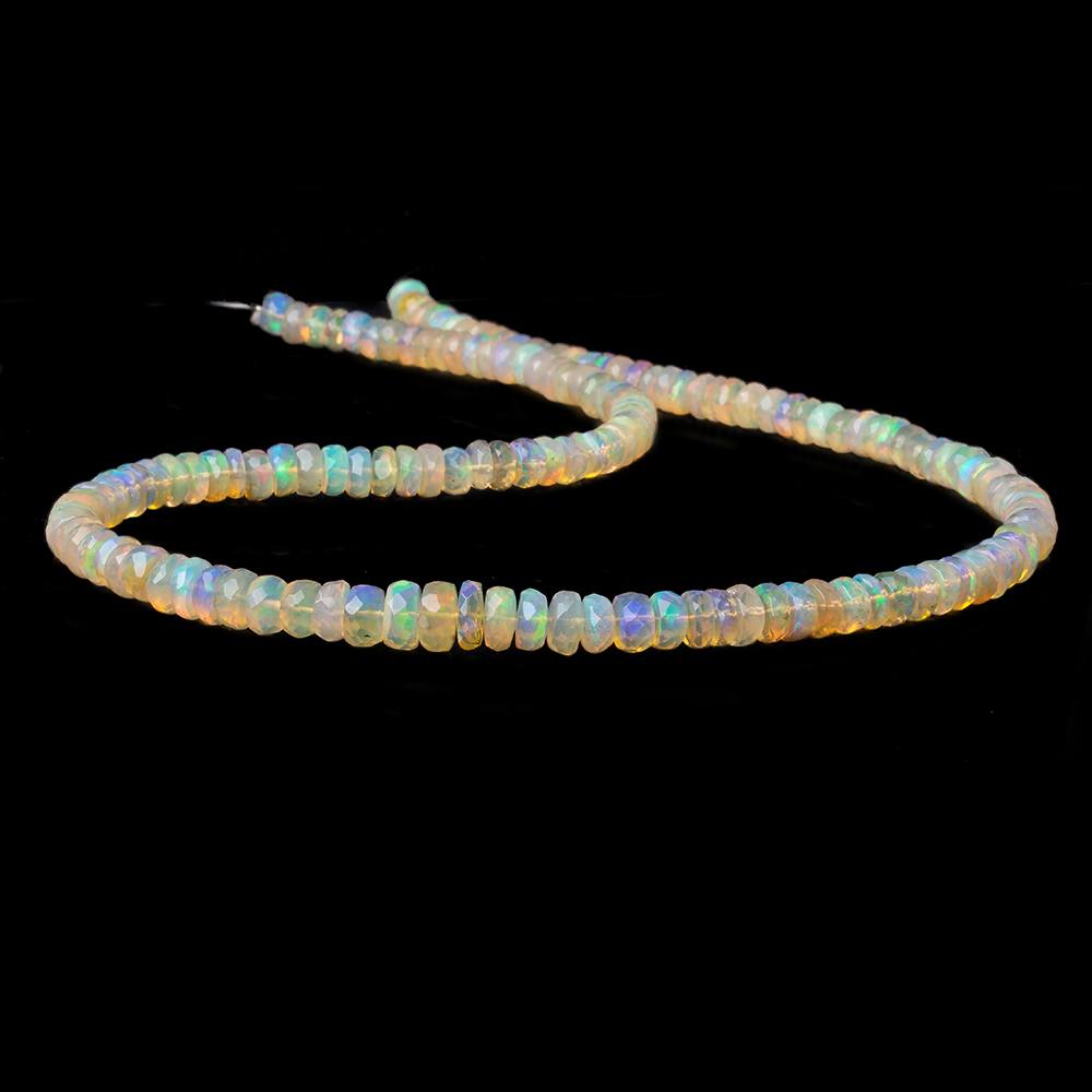 5.5-6.5mm Ethiopian Opal Faceted Rondelles 18 inch 149 beads AAA - Beadsofcambay.com