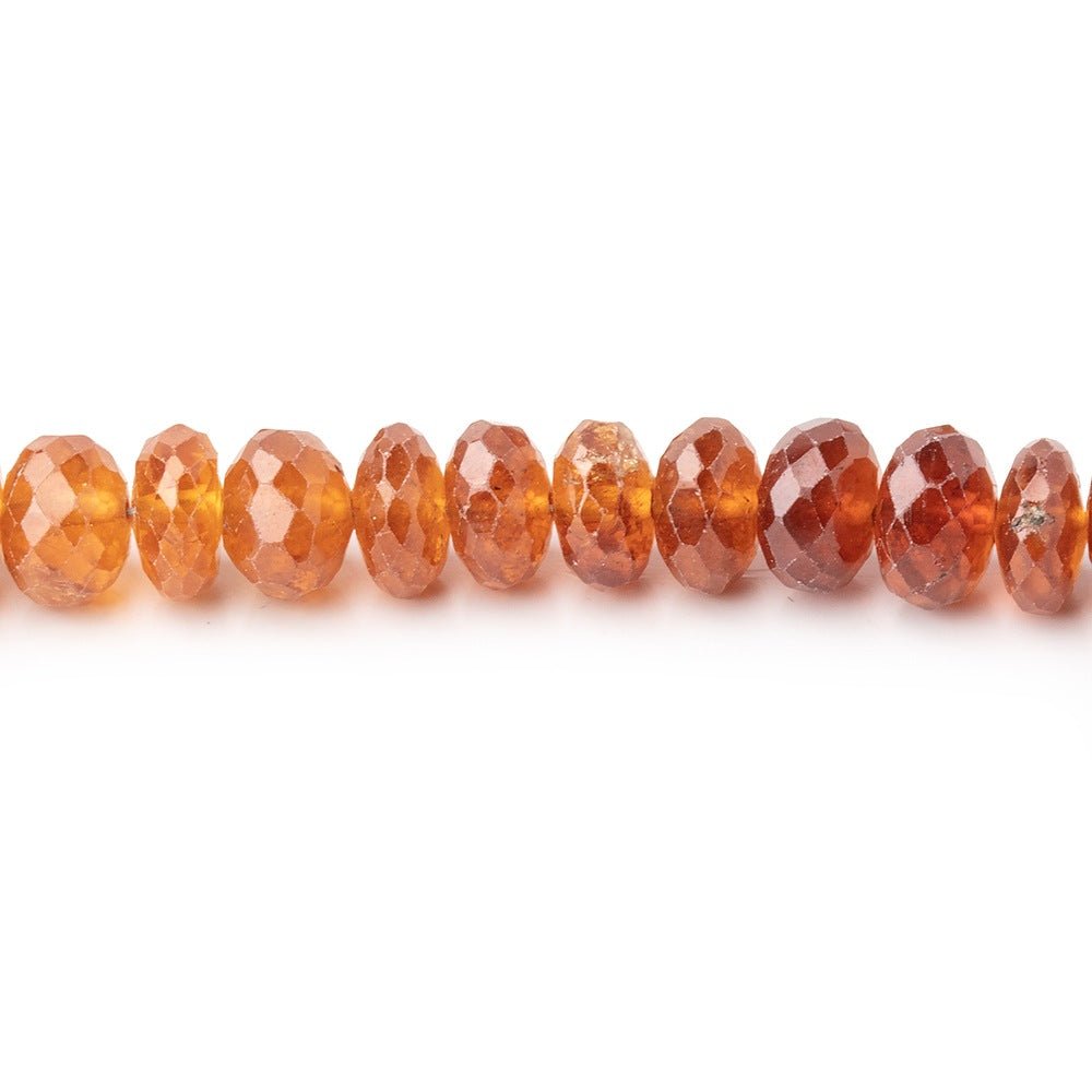 5.5-6.5mm Mandarin Garnet Faceted Rondelle Beads 16 inch 108 pieces A - Beadsofcambay.com