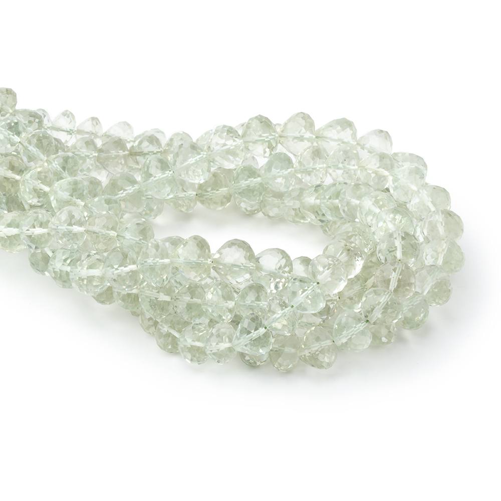 5.5-6.5mm Prasiolite Center Drill Faceted Candy Kiss 8 inch 33 Beads - Beadsofcambay.com